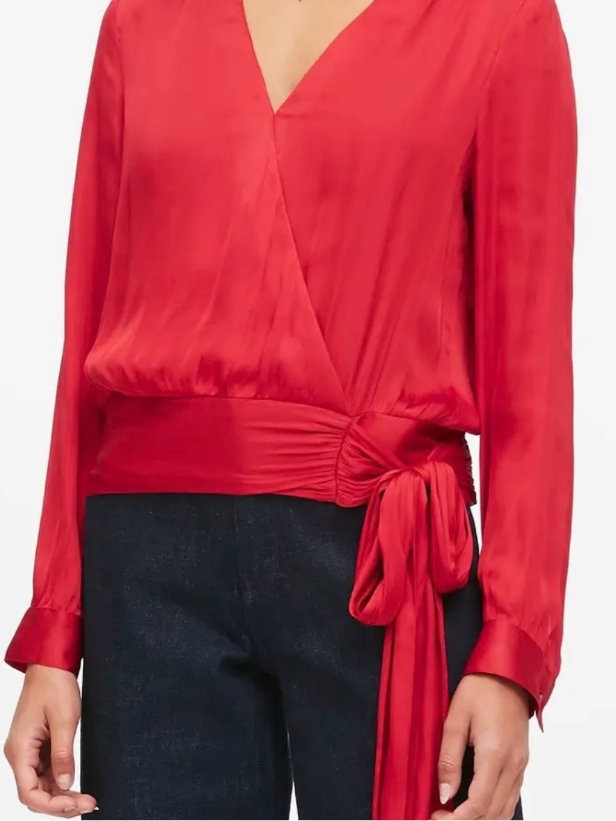 Br Silk Wrap Blouse